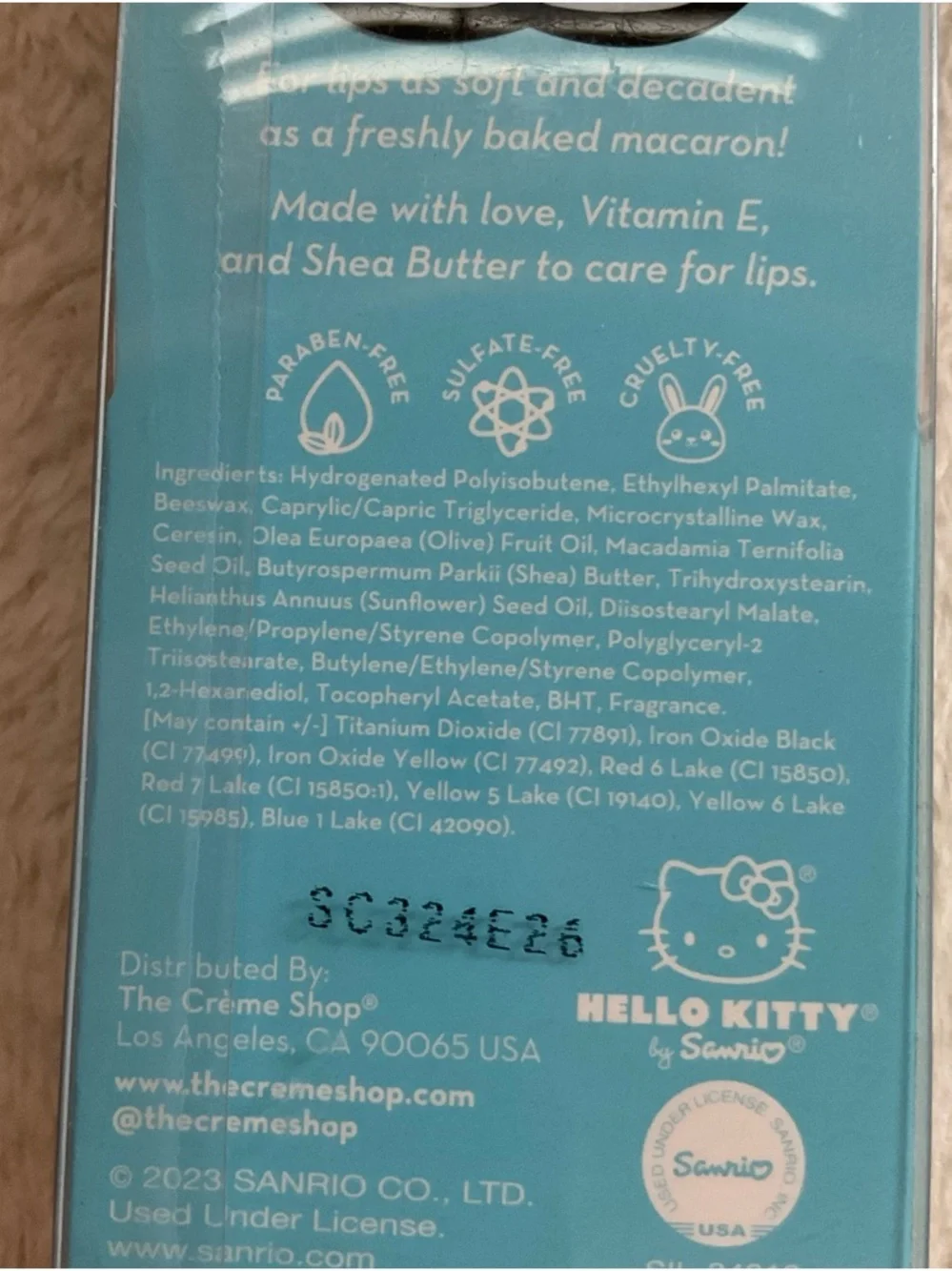 The Crème Shop x Hello Kitty Macaron Lip Balm - Cool As Mint (Blue)
